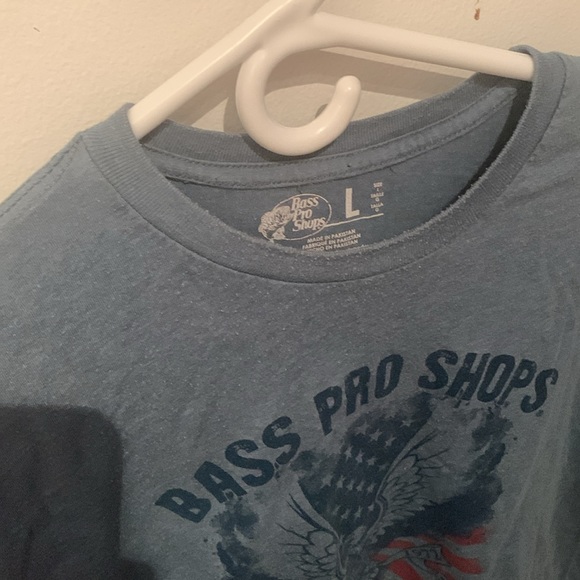 Fantastic Pro Bass Shop American Tradition Greyish Blue 60/40 blend Tshirt SZ L - Picture 4 of 7